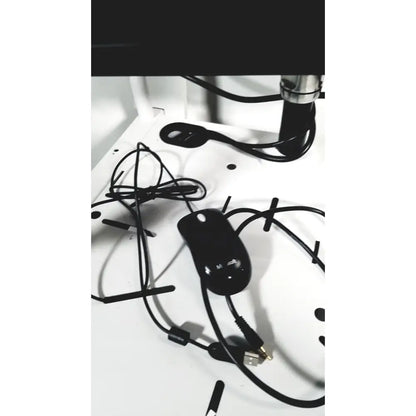 Black wired computer mouse with glossy finish and usb connector for natus neurology nicolet edx base system with cart