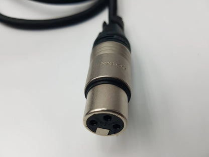 Black and silver three-pin xlr audio cable connector with metallic body and rubber grip for nds bpm150s24f06 medical power supply