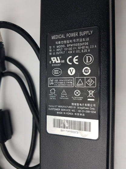 Black medical power supply adapter bpm150s24f06 with 24v 6.25a output for nds medical devices