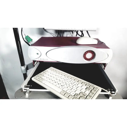 Nec laborie aquarius ct urodynamic analyzer with white and maroon altec lansing audio receiver and red control dial
