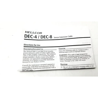 Nellcor DEC-4 / DEC-8 Sensor Extension Cable SpO2 Sensor Extension Cable, as-is (for parts) product photo 3