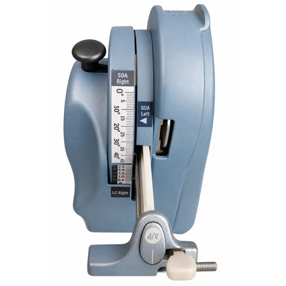 Gray plastic orthopedic alignment tool with adjustable scale for neuronetics neurostar tms therapy system