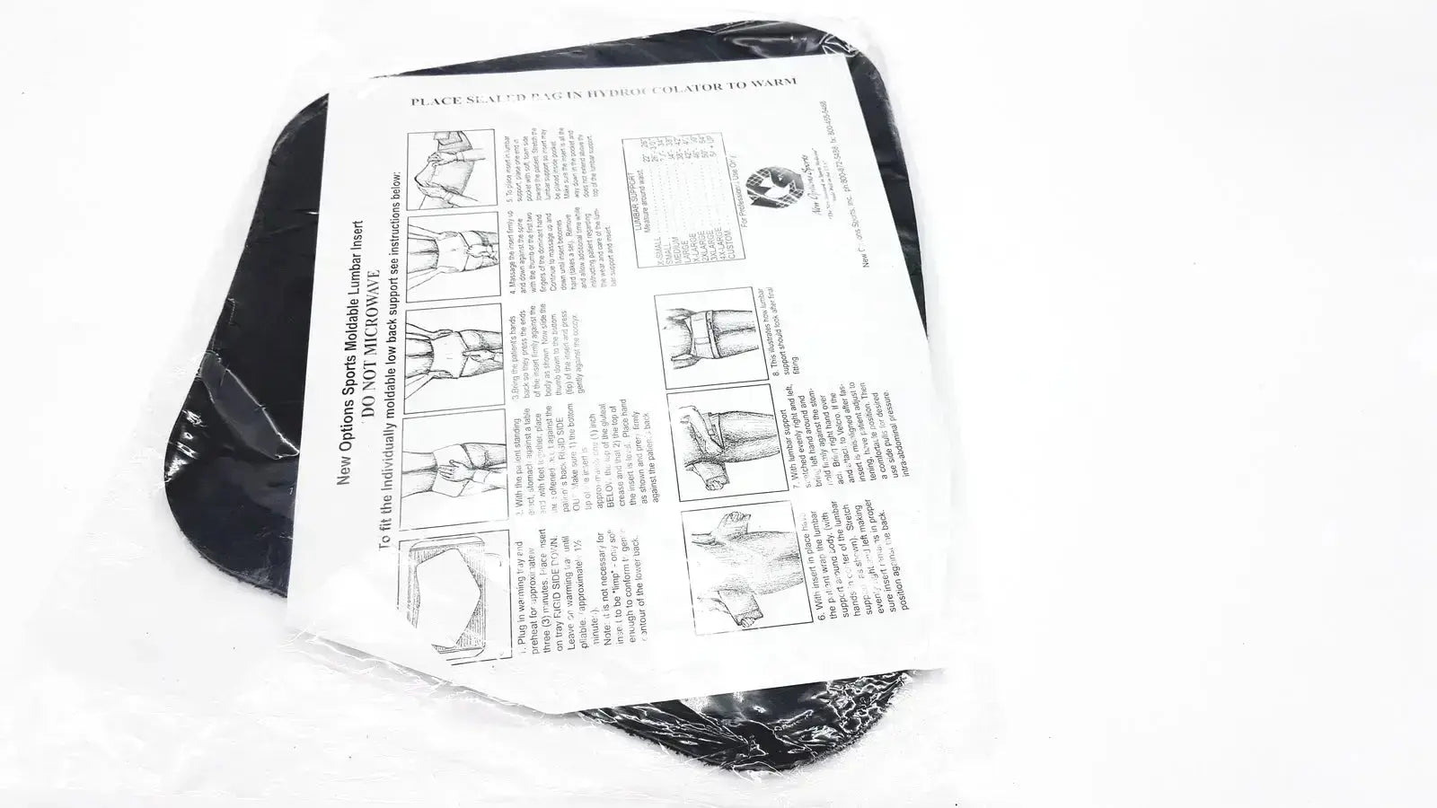 New Option Sports Moldable Lumbar Insert Do Not Microwave Lumbar Support Insert, new product photo 2