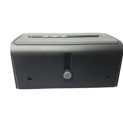 Black plastic tissue box with rectangular slot and circular knob for new zebra p1080383-042 cutter option upgrade kit zd420