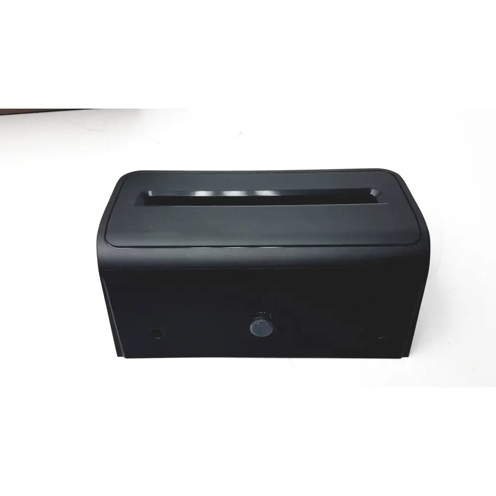 Black plastic tissue box with rectangular slot and circular button shown with new zebra p1080383-042 cutter option upgrade kit zd420