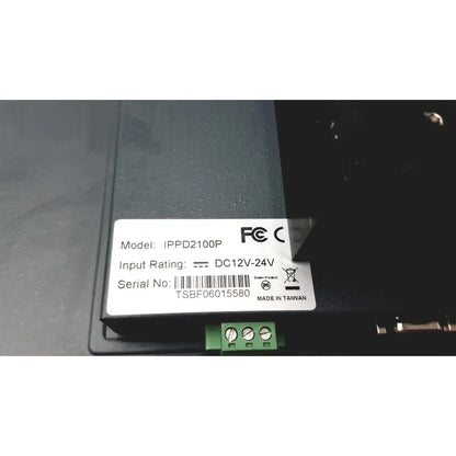 Black rectangular power supply unit with white label ippd2100p and green terminal block for nexcom ippd2100p multimedia panel