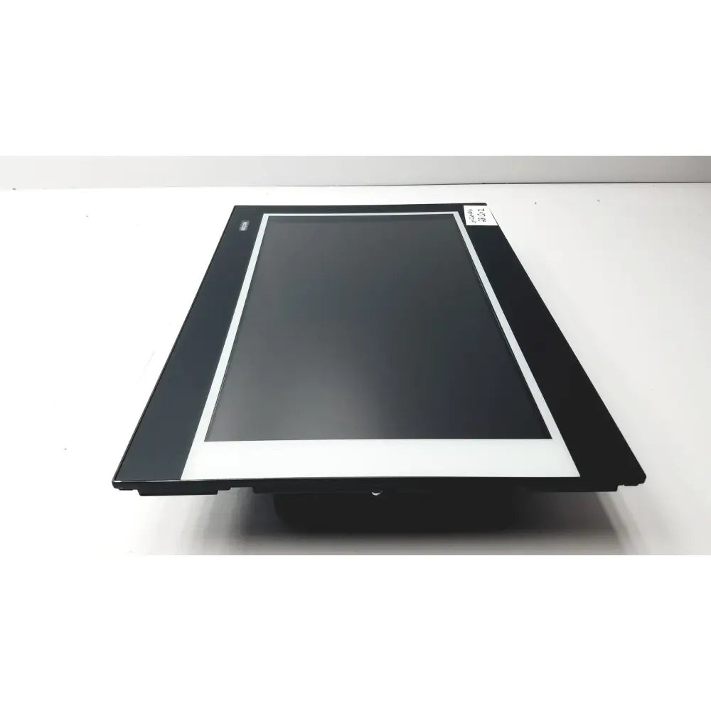 Black industrial touchscreen monitor with white bezel sleek modern design in nexcom ippd2100p multimedia panel pc