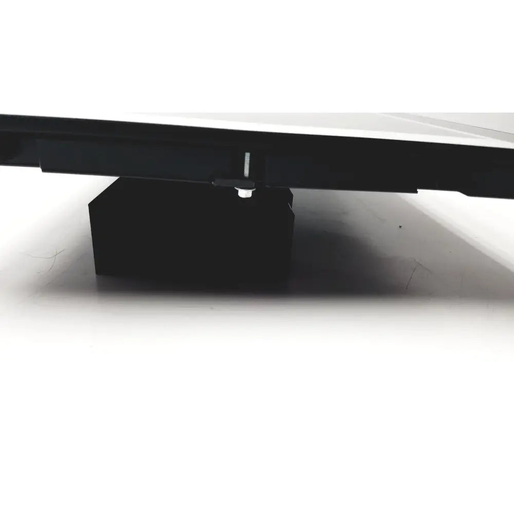 Black metal furniture leg with silver bolt and clip mechanism on the back of nexcom ippd2100p multimedia panel pc