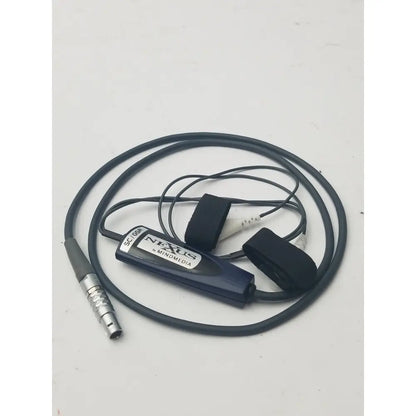Nexus skin conductance sensor with black headband featuring adjustable straps and metallic connector for secure fit