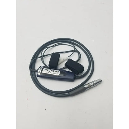 Black nexus skin conductance headset by mindmedia sc158h with coiled cable and adjustable ear straps for reuse medical use