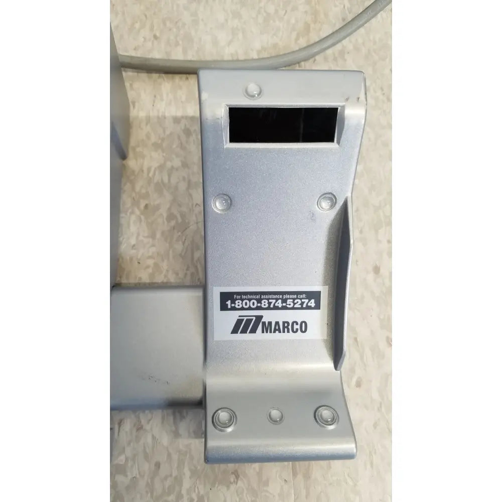 Silver metallic marco brand foot pedal with rectangular slot and four screws for nidek ar-20st1 handheld autorefractor printer