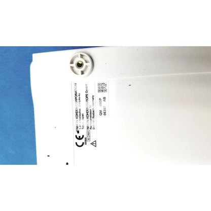 White plastic casing of nihon kohden ay-651p multi-parameter module with circular mounting hole and printed labeling