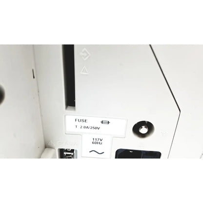 White plastic fuse holder labeled fuse t 2.0a 250v with 117v 60hz specs on the back of nihon kohden bsm-2351a bedside patient monitor
