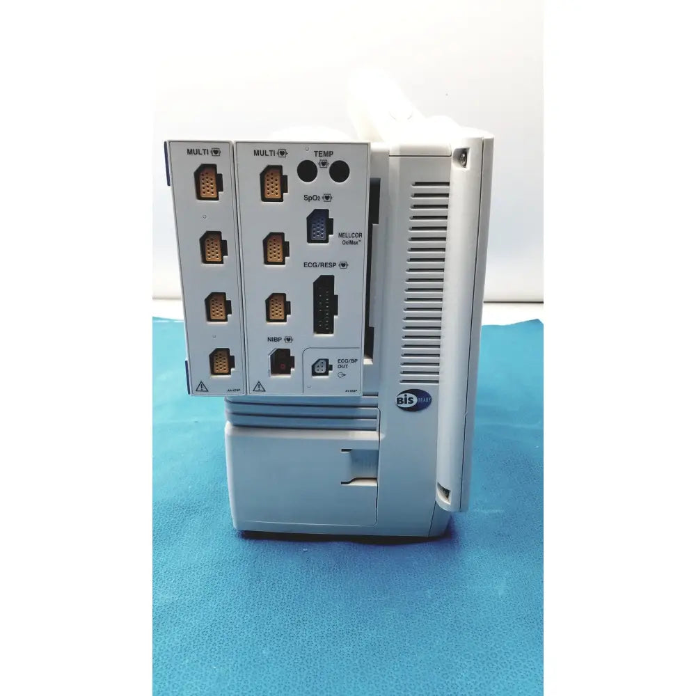 Light gray industrial nihon kohden bsm-6501a life scope bedside patient monitor back with multiple ports and ventilation slots