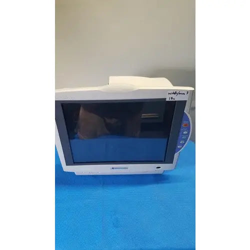 White nihon kohden life scope bedside patient monitor bsm-6701a with sleek rectangular design and curved screen edge