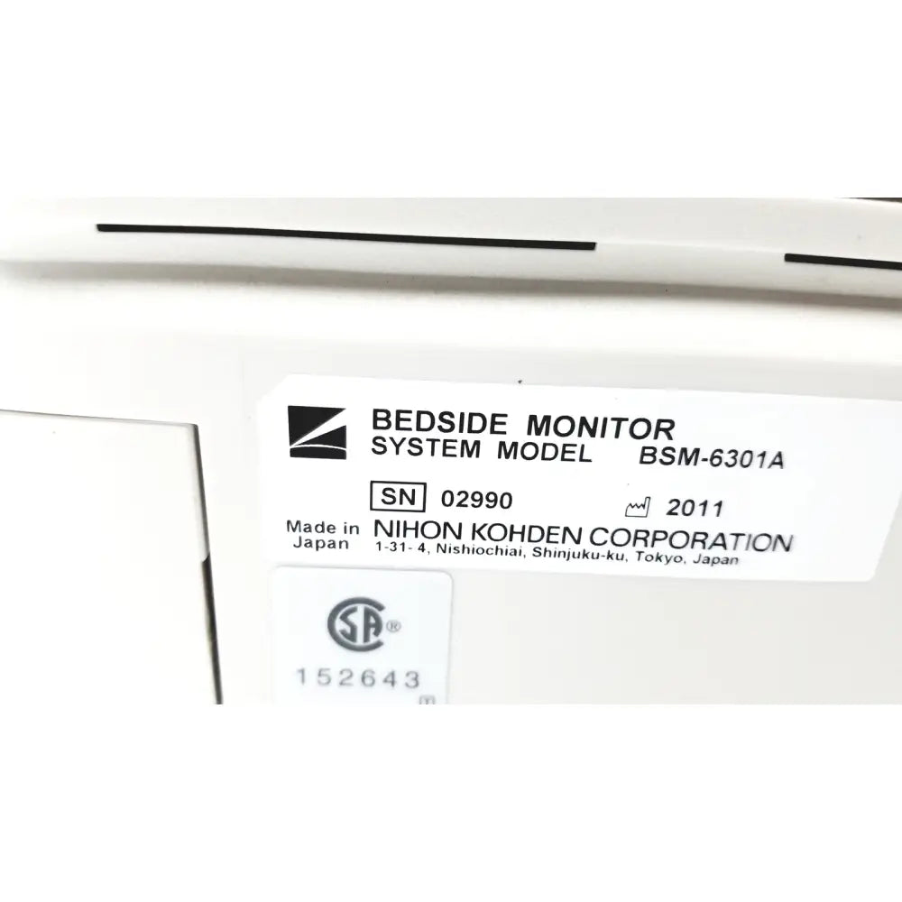 White nihon kohden life scope bsm-6301a bedside patient monitor system for vital sign monitoring in healthcare settings