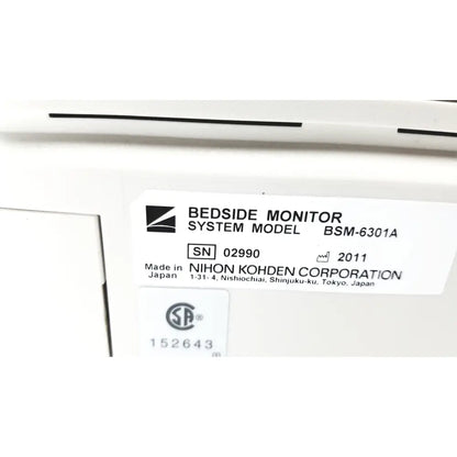 White nihon kohden life scope bsm-6301a bedside patient monitor system for vital sign monitoring in healthcare settings