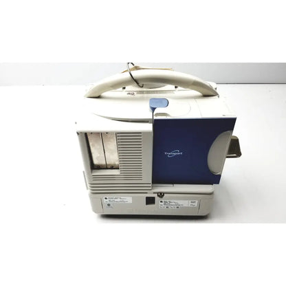 Beige and blue nihon kohden life scope bsm-6301a bedside patient monitor with handle for portable medical transport
