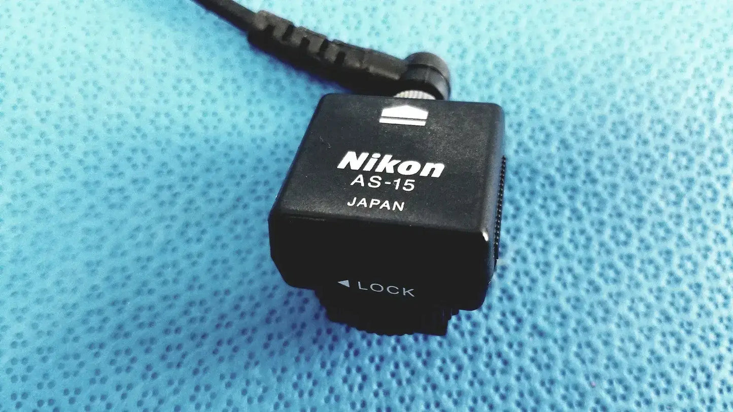 Nikon AS-15 Sync Terminal Hot Shoe Adapter w/ PC Sync Multiple Connectors Cable Hot Shoe Sync Adapter, as-is (for parts) product photo 3