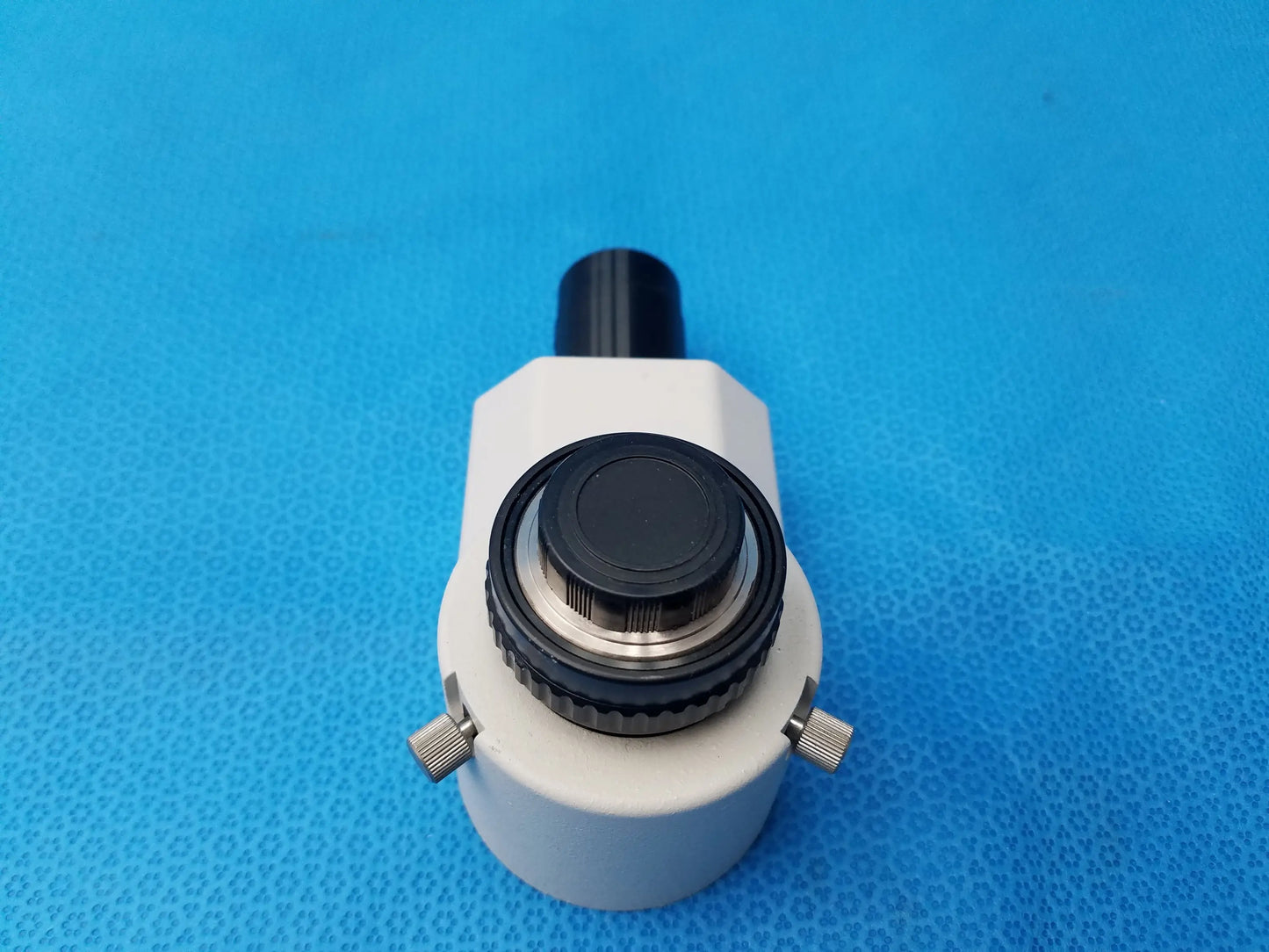 White and black nikon microscope camera adapter eyepiece with textured focus ring compatible nikon microscope use