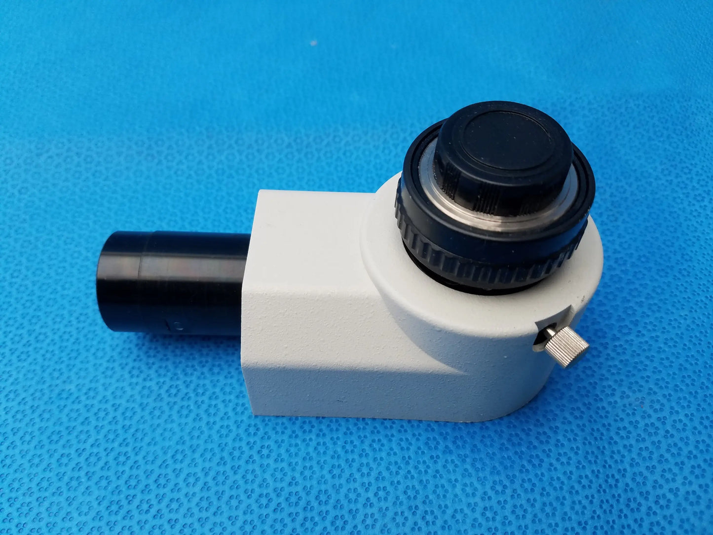 White and black textured adjustment knob on nikon microscope c-tep camera adapter compatible with nikon microscope models