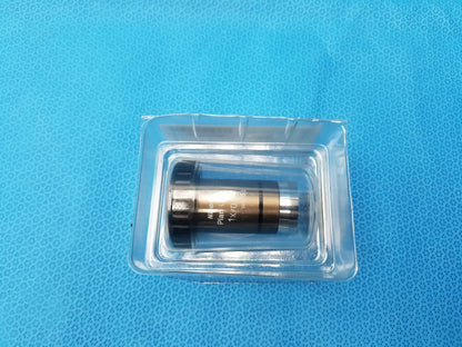 Black and gold Nikon Plan UW 1x 0.04 microscope objective lens with engraved specs in clear plastic for compatible Nikon microscope systems