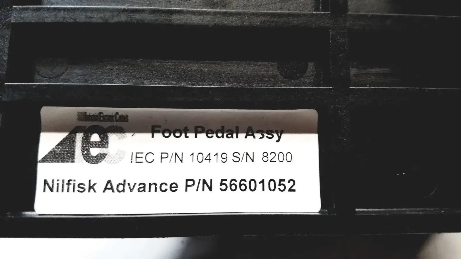 Nilfisk Advance P/N 56601052, IEC Foot Pedal Assy P/N 10419 S/N 8200 Foot Pedal Assembly, second-hand product photo 8