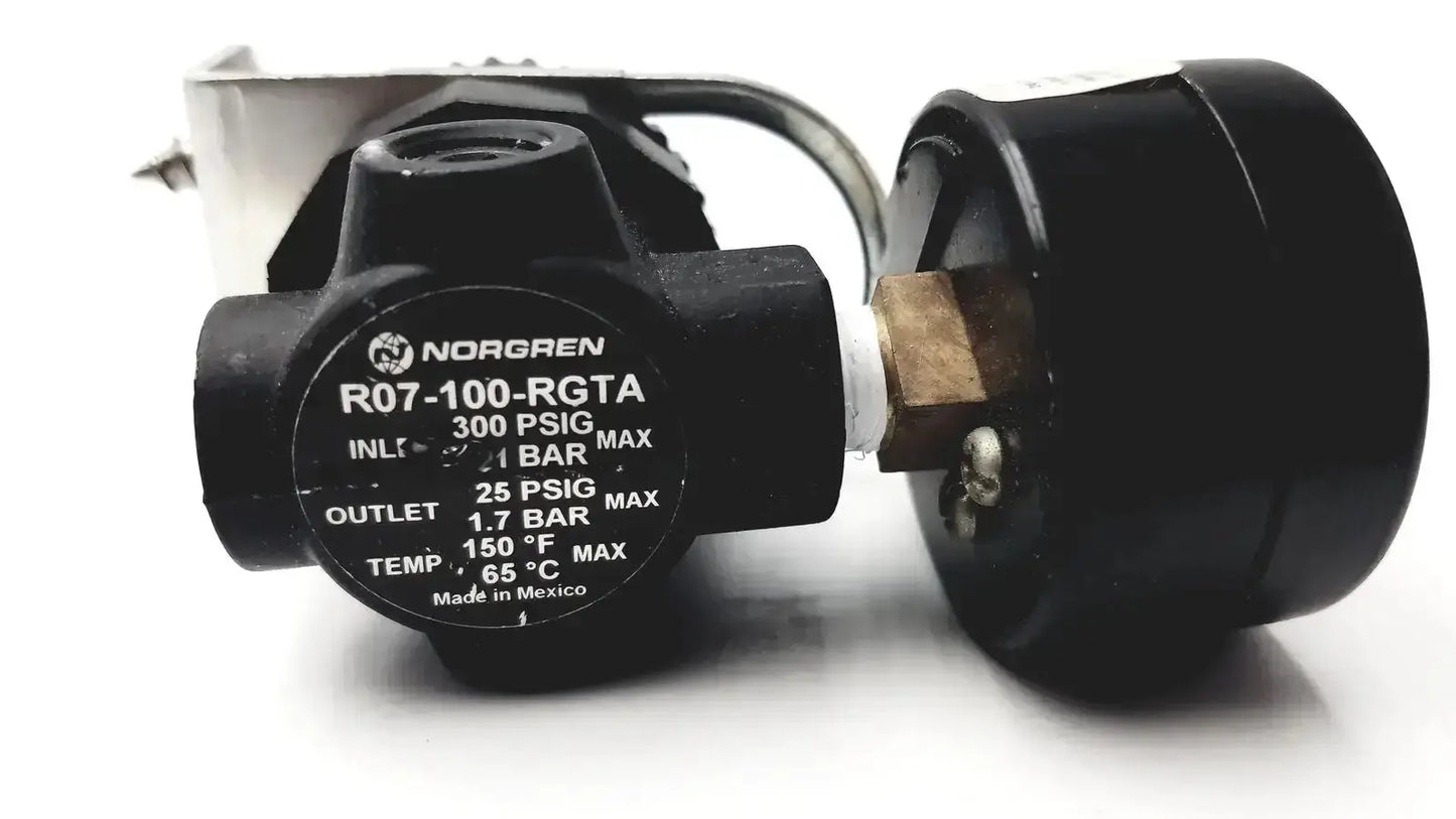 Norgren R07-100-RGKA Mini Pressure Regulator 1/8" Ports with Gauge Pressure Regulator, second-hand product photo 2