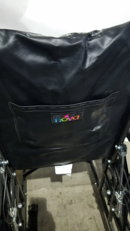Reuse Medical Equipment Nova Folding Manual Wheelchair - Lightweight Black Padded Comfort Seat Wheelchairs, second-hand product photo 2