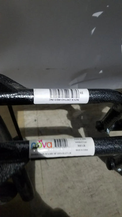 Reuse Medical Equipment Nova Folding Manual Wheelchair - Lightweight Black Padded Comfort Seat Wheelchairs, second-hand product photo 15