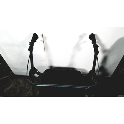 Black microphone stands with adjustable arms and cables positioned symmetrically for nova lightweight transport chair product display