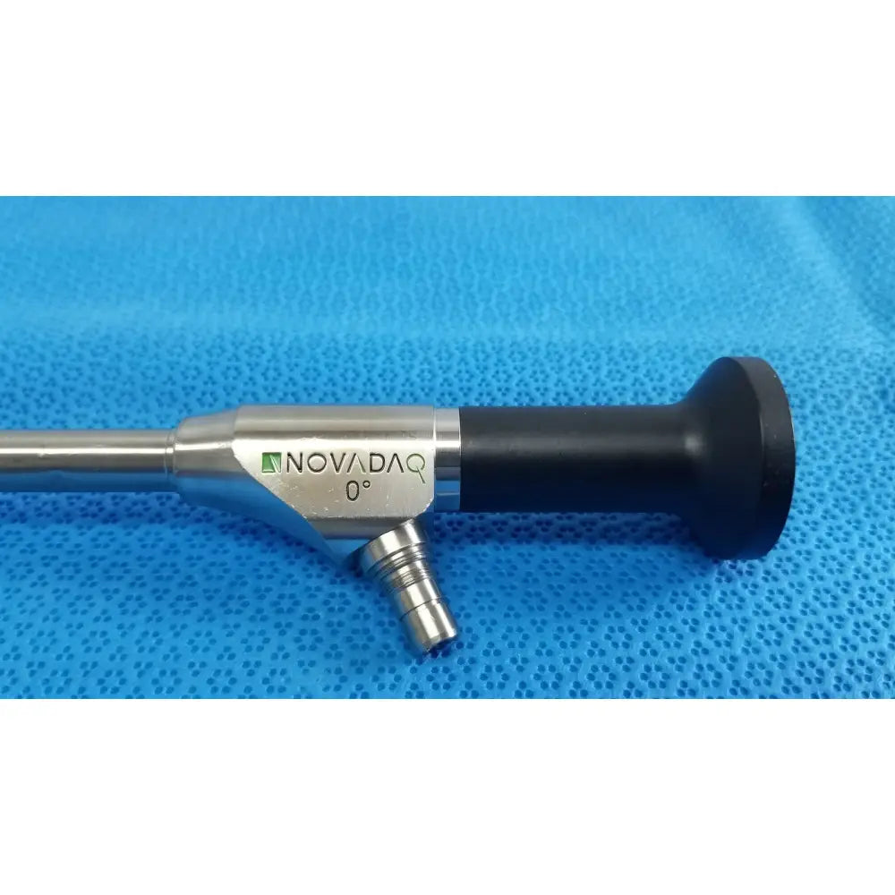 Silver and black novadaq sc9104 autoclavable laparoscope endoscope with metallic shaft and ergonomic handle