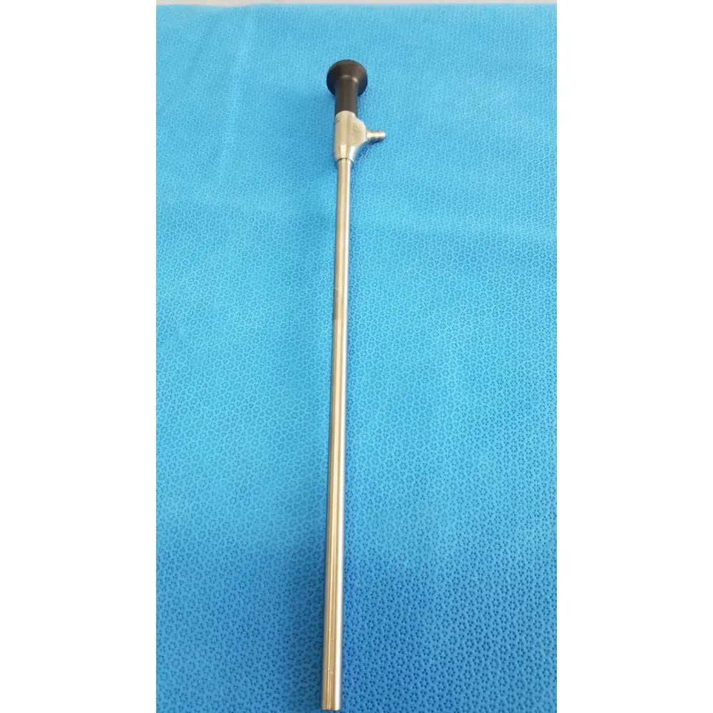 Stainless steel novadaq sc9104 autoclavable laparoscope endoscope with black ergonomic handle and side port