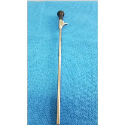 Stainless steel novadaq sc9104 autoclavable laparoscope endoscope with black ergonomic handle and side port
