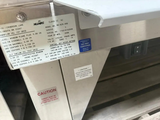 NuAire NU-629-400 Class II Type A2 Biological Safety Cabinet Biological Safety Cabinet, as-is (for parts) product photo 2