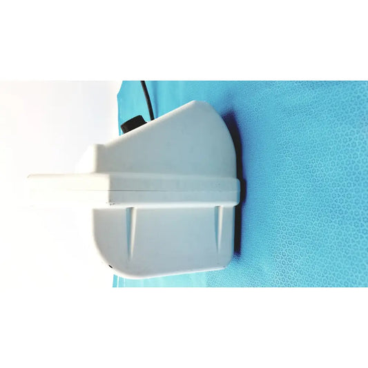 White plastic ohio care-e-vac 3 portable suction pump medical unit with black knob and angular design