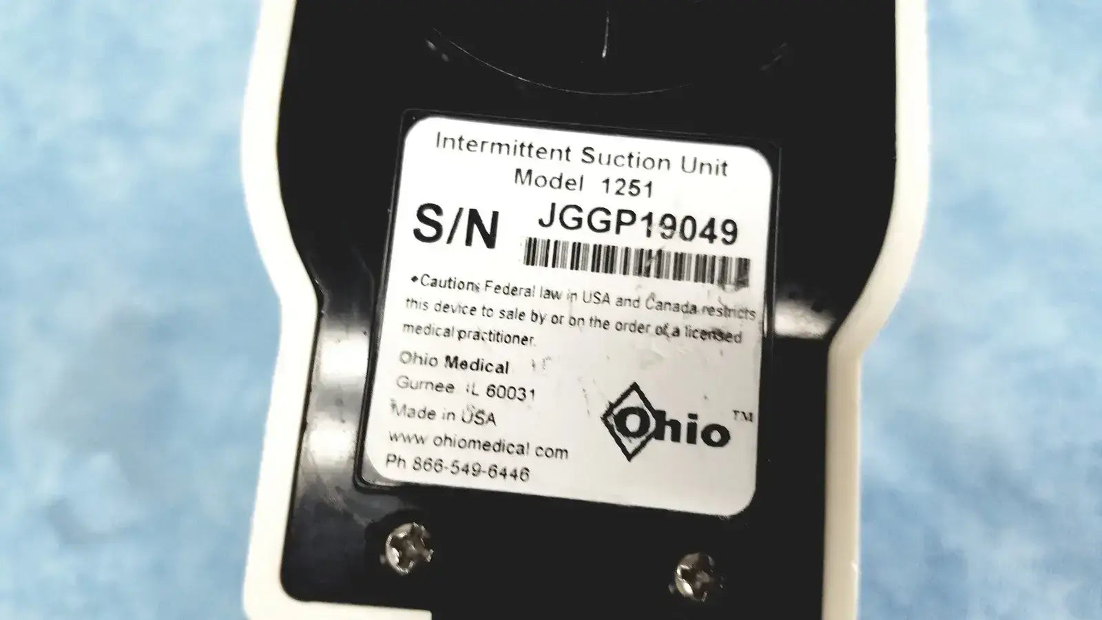 OHIO Intermittent Suction Regulator Unit Model 1251 S/N JGGP19049 Suction Regulator, second-hand product photo 11