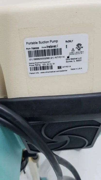Ohio Medical Instavac l Portable Suctiion Pump With Stand Portable Suction Pump, second-hand product photo 7