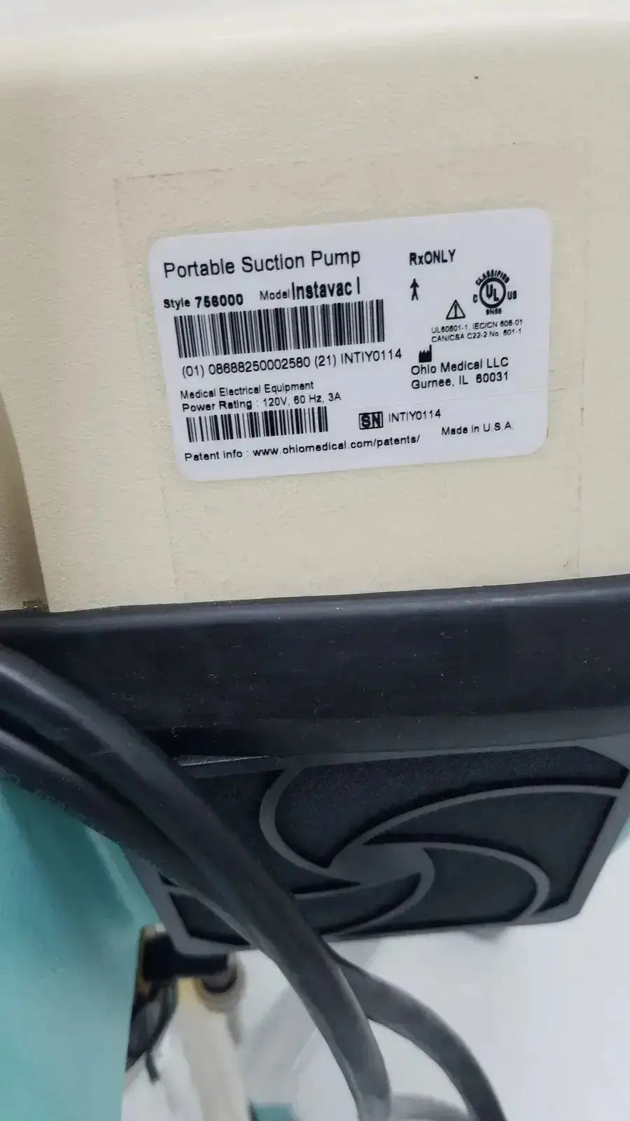 Ohio Medical Instavac l Portable Suctiion Pump With Stand Portable Suction Pump, second-hand product photo 7