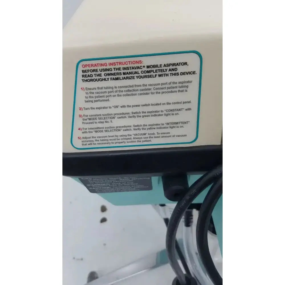 Ohio Medical Instavac l Portable Suctiion Pump With Stand Portable Suction Pump, second-hand product photo 5
