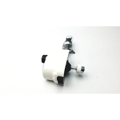 White and black ohio vacuum regulator with chrome accents, cylindrical body, adjustable knob, and attached chain model pisa