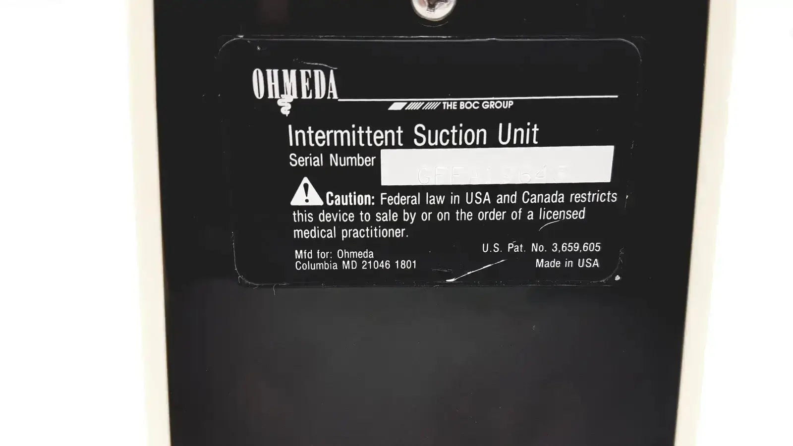OHMEDA FFA19643 Intermittent Unit Suction Unit, second-hand product photo 7