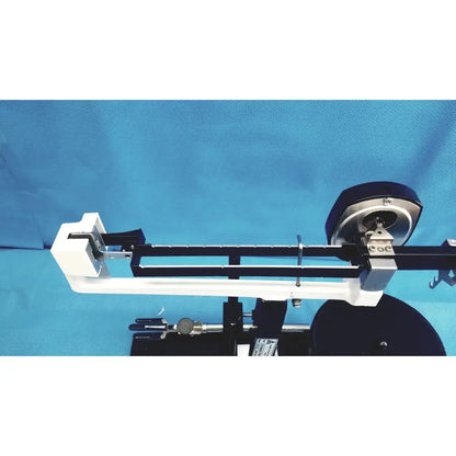 Black and white mechanical power meter scale with circular dial by ohmic instruments for ultrasound power measurement
