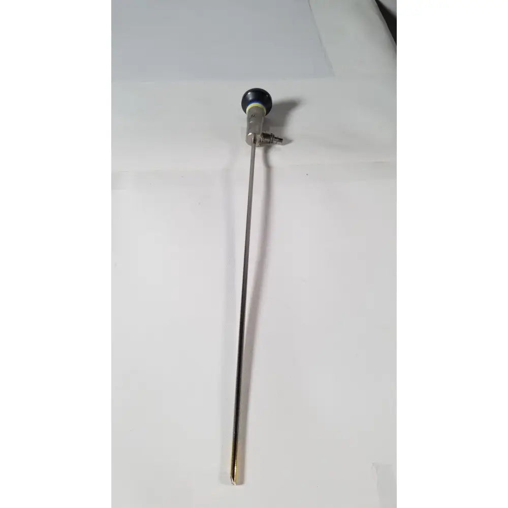 Silver surgical endoscope with black rounded tip and metallic joints olympus a1933a 4mm 70 degree scope