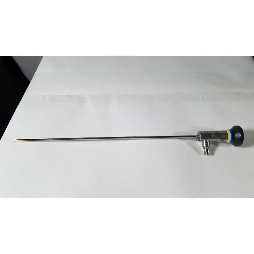 Silver surgical endoscope with black and yellow handle olympus a1933a 4mm 70 degree scope for precise visualization