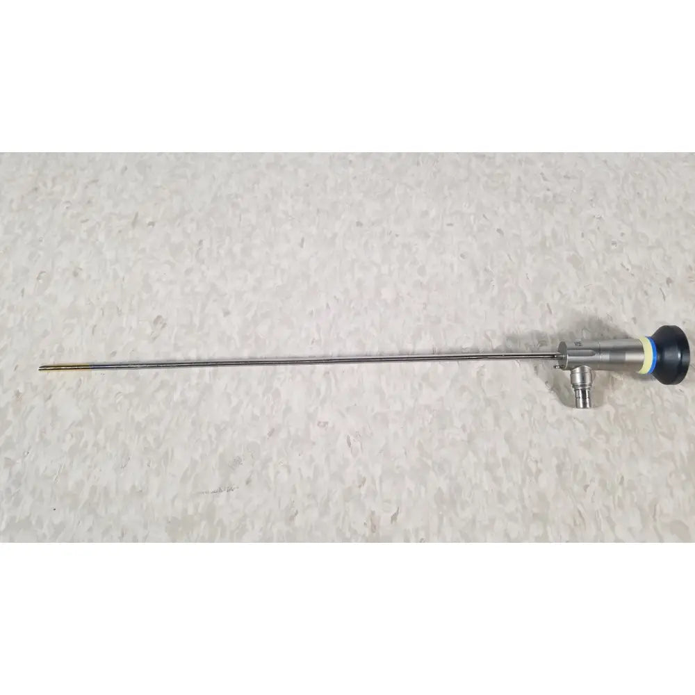 Silver surgical endoscope with black and blue handle olympus a1933a autoclavable 70 degrees rigid scope