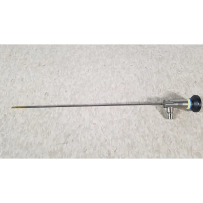 Silver surgical endoscope with black and blue handle olympus a1933a autoclavable 70 degrees rigid scope