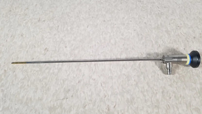 Silver surgical endoscope with black and blue handle olympus a1933a autoclavable 70 degrees rigid scope