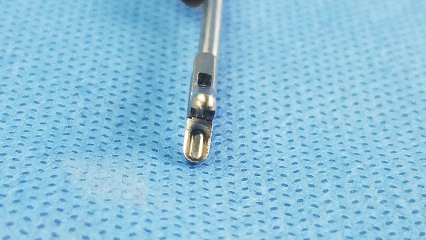 Olympus A20713A metallic optical biopsy spoon forceps with slender polished shaft and circular opening tip for 30° telescope