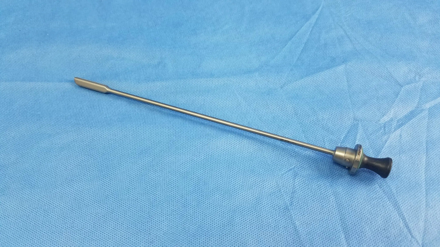 Silver standard obturator with slender metallic shaft and black ergonomic handle compatible olympus instrument component